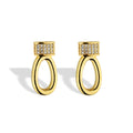 Brinco Feminino Elos Pavê Cravejado com Zircônias Banhado em Ouro 18K