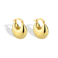 Brinco Feminino Argola Oval Banhado em Ouro 18K
